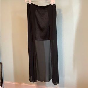 Fleetwood Mac Style sheer skirt over mini skirt